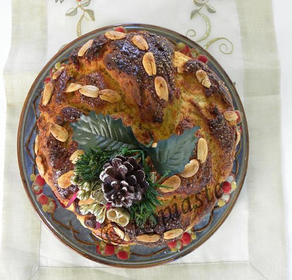 Vassilopita Tsoureki Top marked