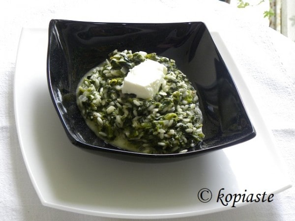 Spinach risotto