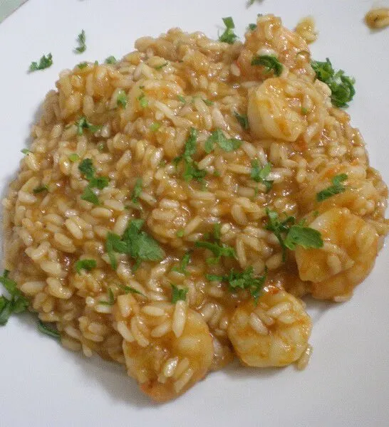 Ριζότο με Γαρίδες, Ντομάτα και Κρόκο Κοζάνης