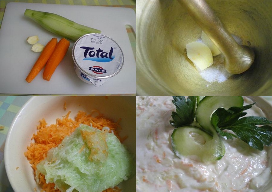 collage48 Κολάζ υλικά για να γίνει το τζατζίκι με καρότα εικόνα