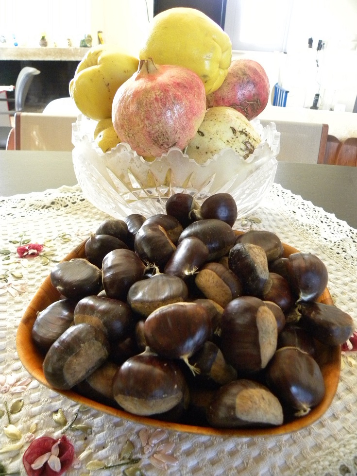 κάστανα και άλλα φθινοπωρικά φρούτα εικόνα