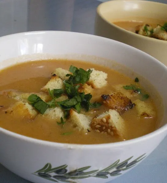 Σούπα Βελουτέ Λαχανικών με Αστράκι