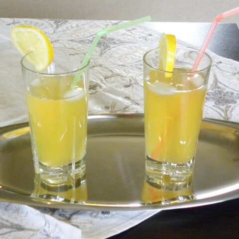 Δυό ποτήρια λεμονάδα σε δίσκο εικόνα