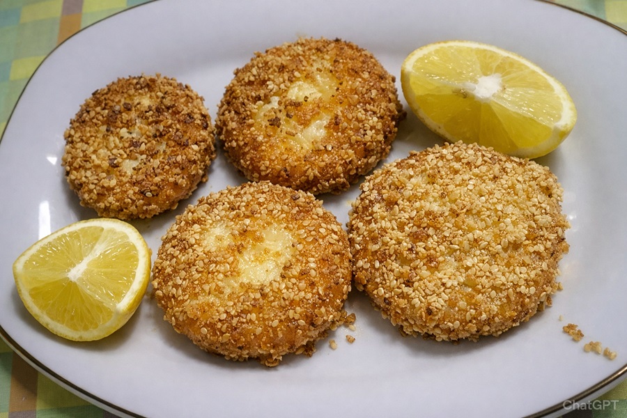 saganaki Τυρί σαγανάκι με σουσάμι εικόνα