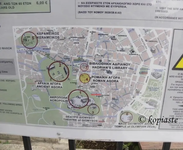 Αναφιώτικα: χάρτης αρχαιολογικού χώρου