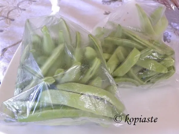 Fassolakia green beans for deep freezer