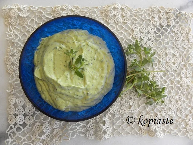 New Avocado and Purslane Tzatziki