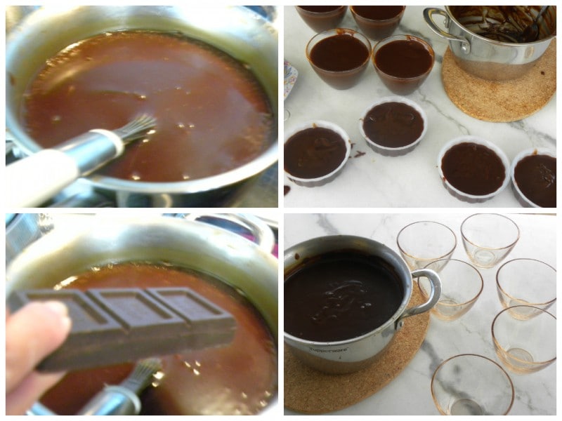 collage chocolate grape pudding