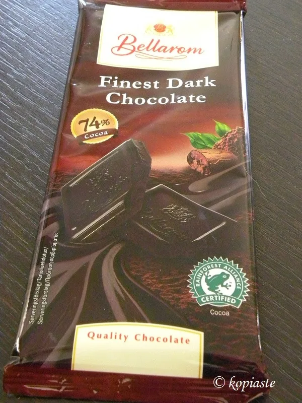 Μαύρη σοκολάτα με 74 τοις εκατό κακάο