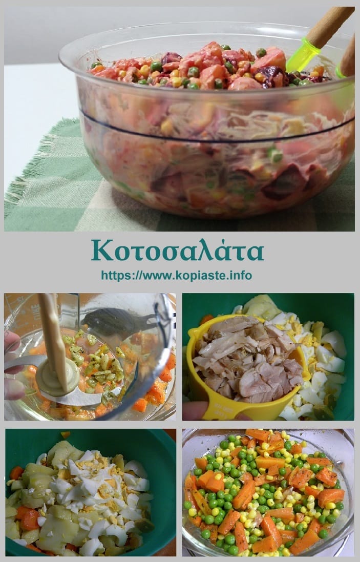 Κολάζ κοτοσαλάτα εικόνα
