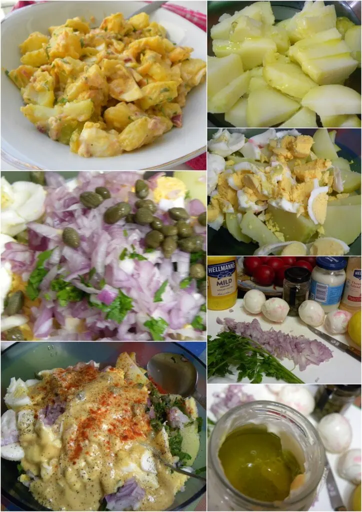 Κολάζ Σαλάτα με πατάτες και αυγά εικόνα