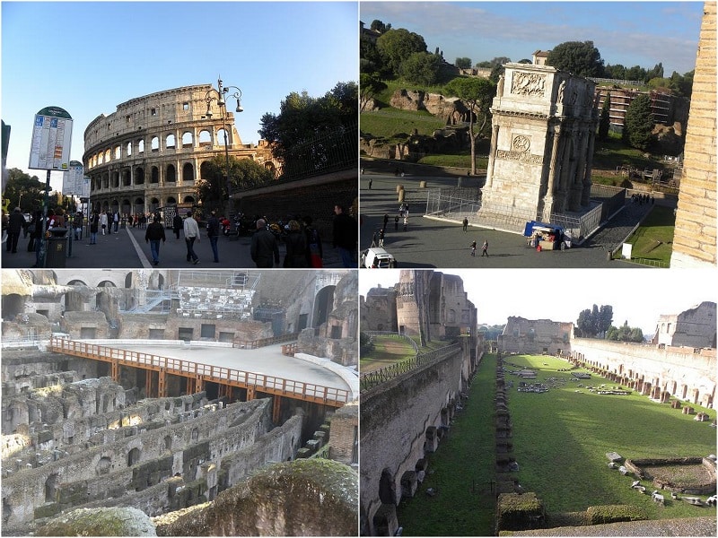 Κολάζ το Κολοσσαίο στη Ρώμη εικόνα