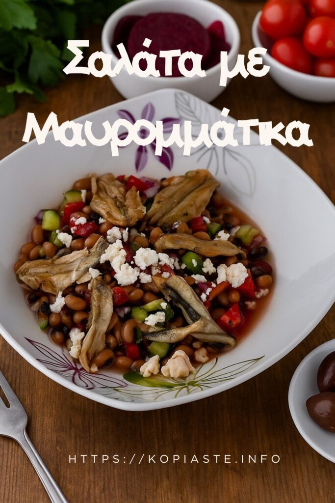 Κολάζ Σαλάτα με Μαυρομμάτικα εικόνα