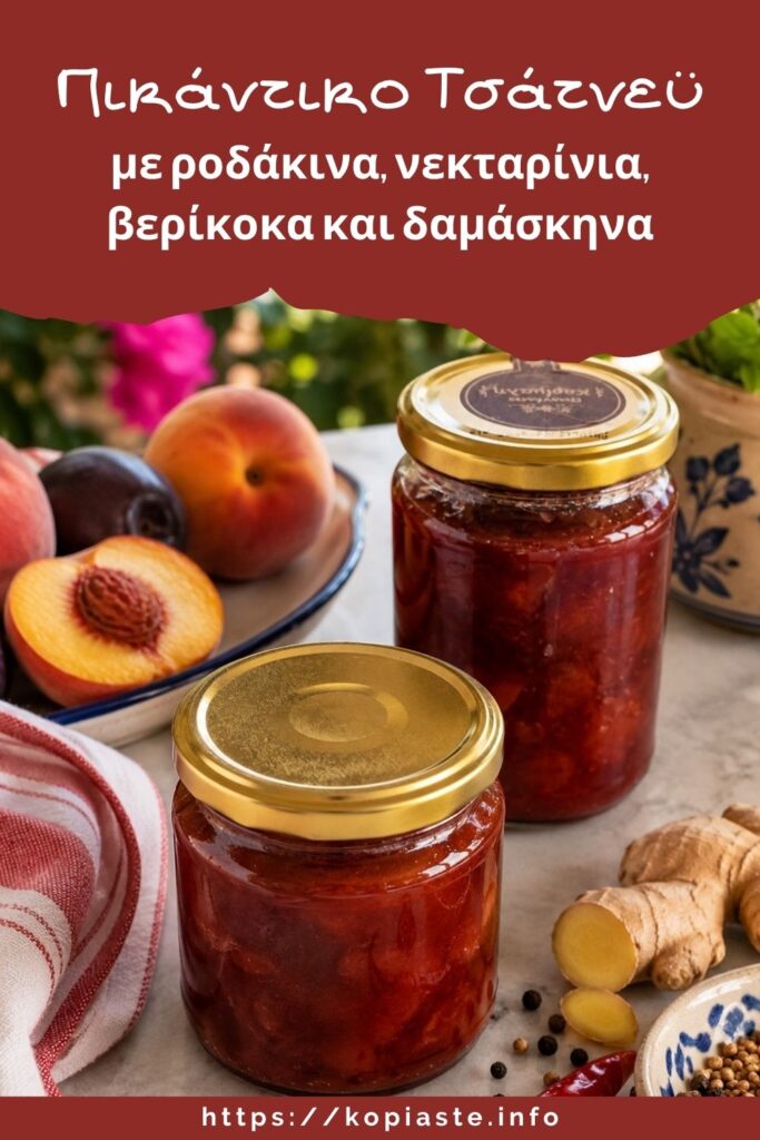 Κολάζ Πικάντικο Τσάτνεϋ με Ροδάκινα, Νεκταρίνια, Βερίκοκα και Δαμάσκηνα εικόνα